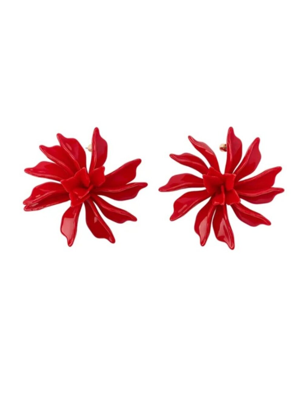 Zara Maxi Embossed Flower Earrings NWT
